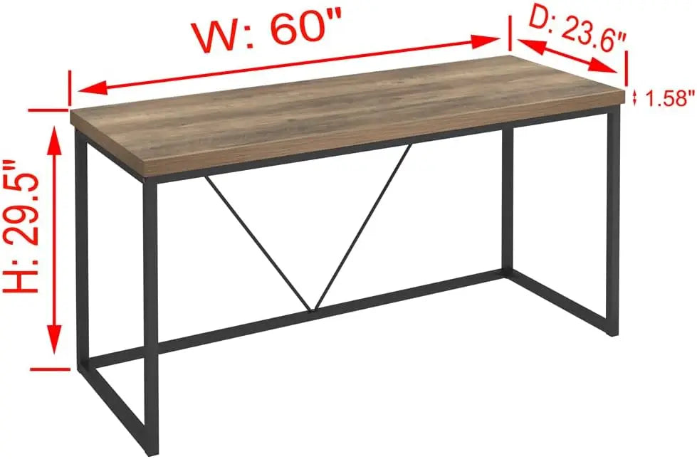 Rustic Wood and Metal Office Computer Desk