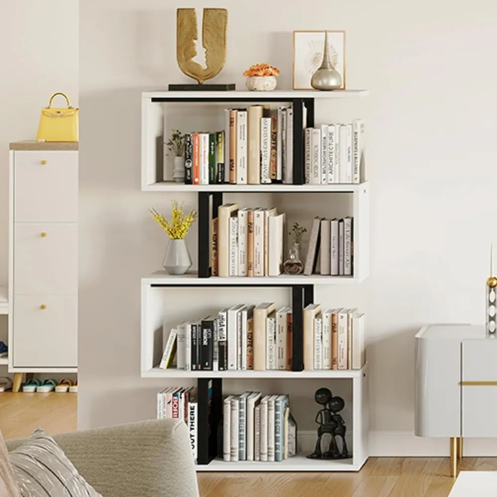S-Shaped Z-Shelf Bookshelves and Bookcase