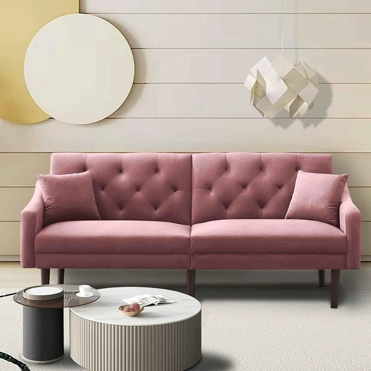 Sleeper Futon Sofa with 2 Pillows