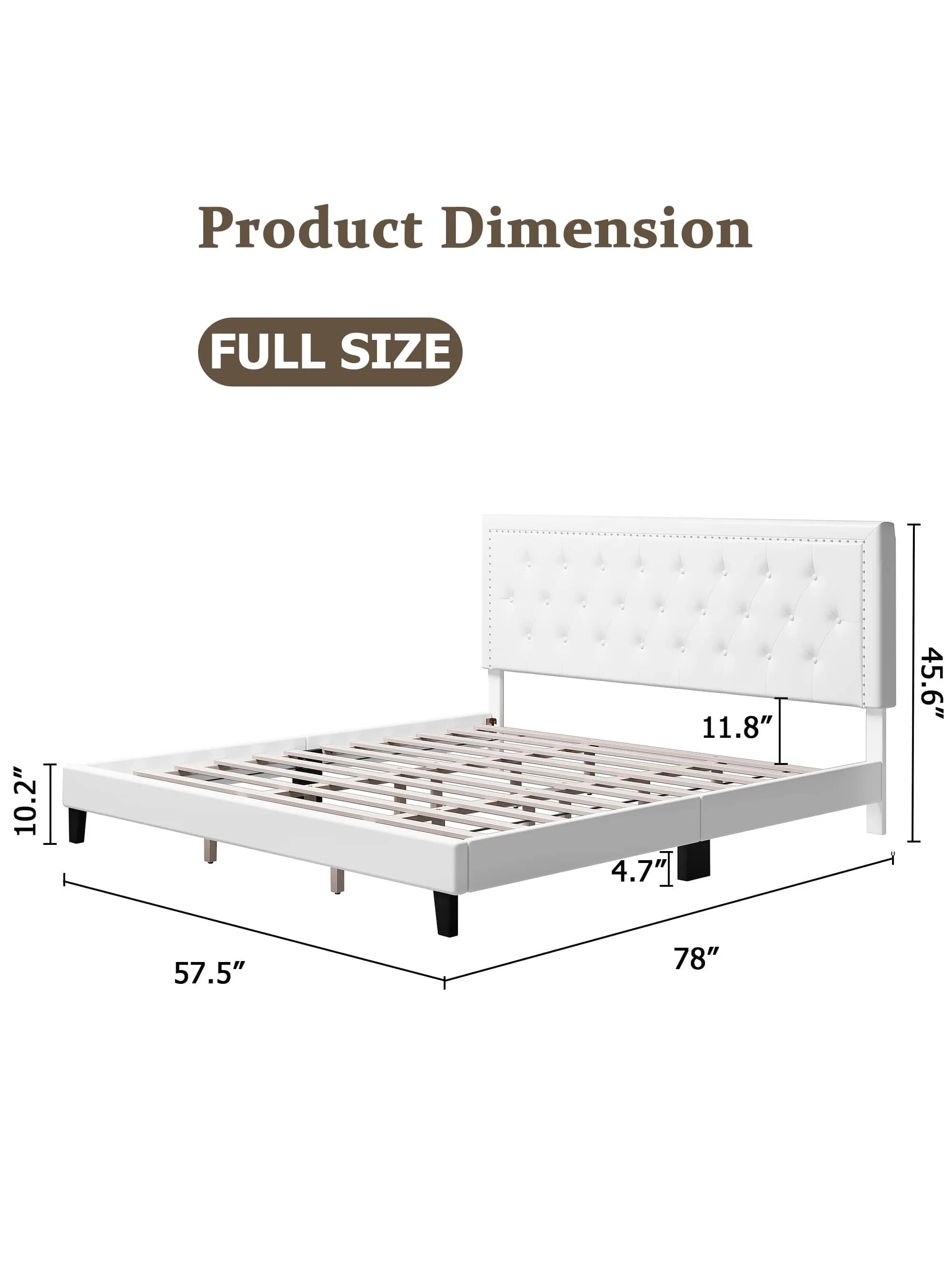 Upholstered Platform Bed with Diamond Button