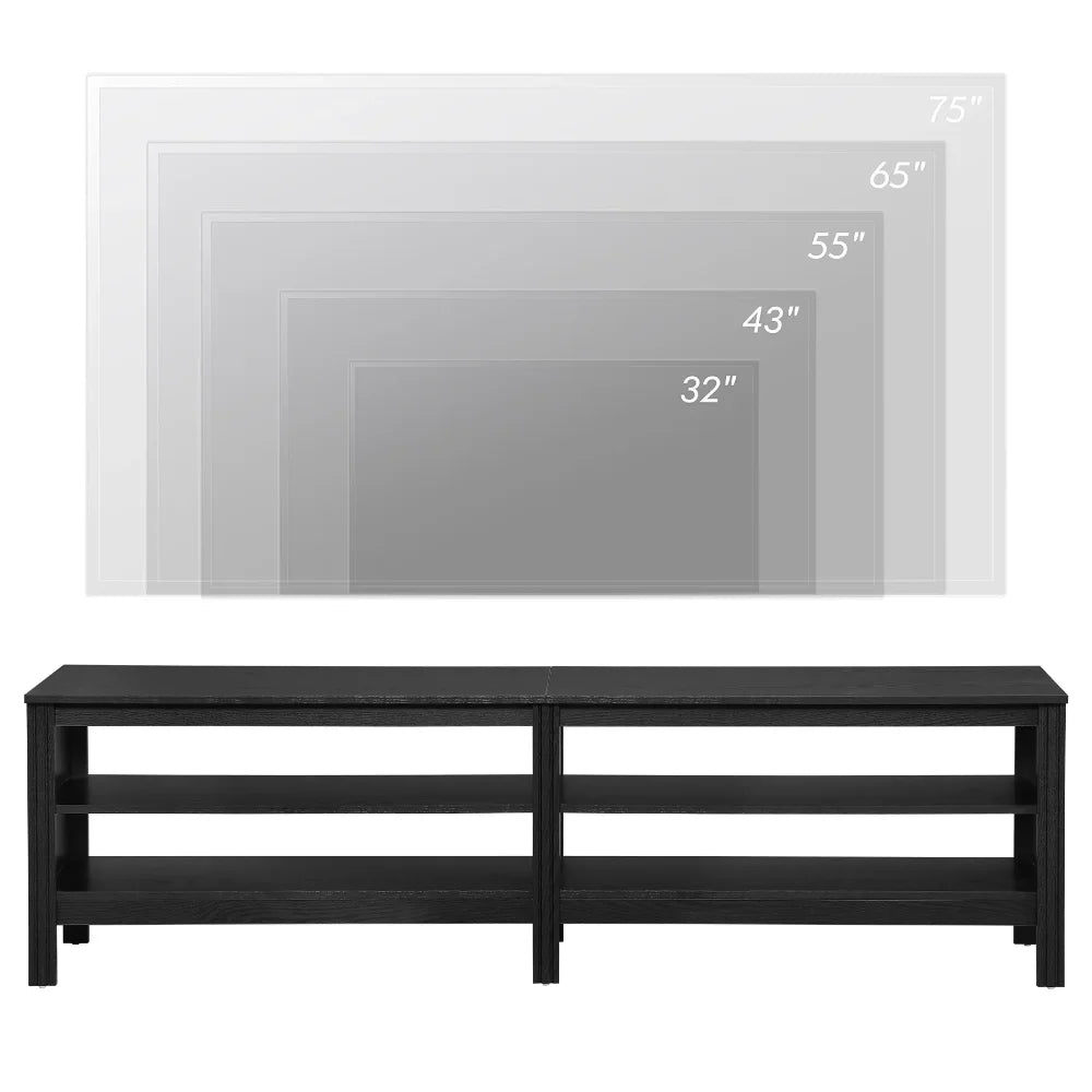 TV Stand for 75 Inch TV with 4 Open Shelves