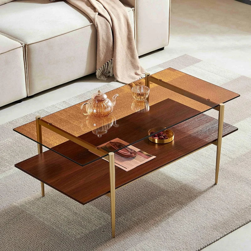 Double-Layer Glass Coffee Table