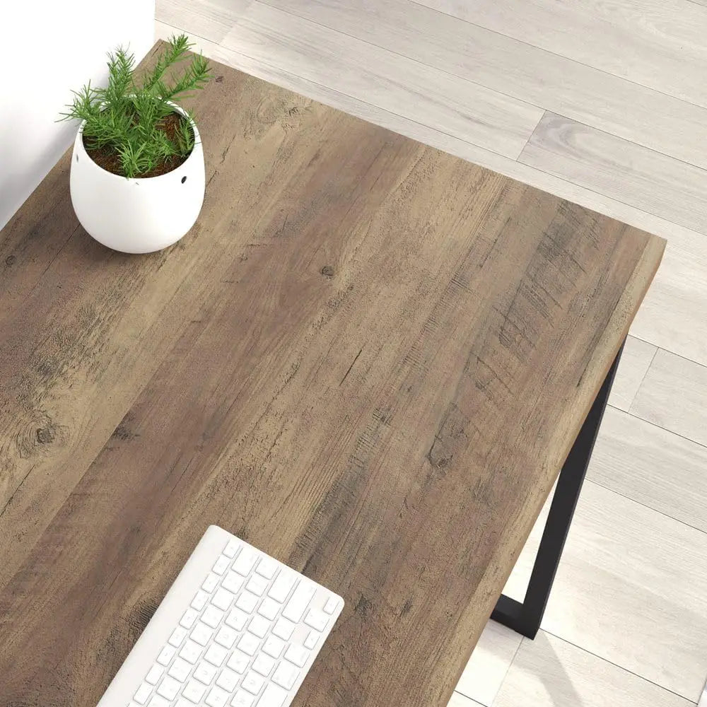 Rustic Wood and Metal Office Computer Desk