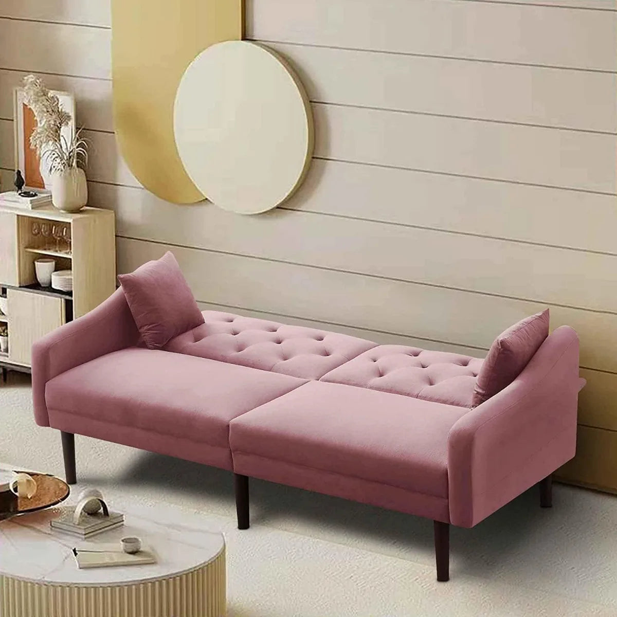 Sleeper Futon Sofa with 2 Pillows