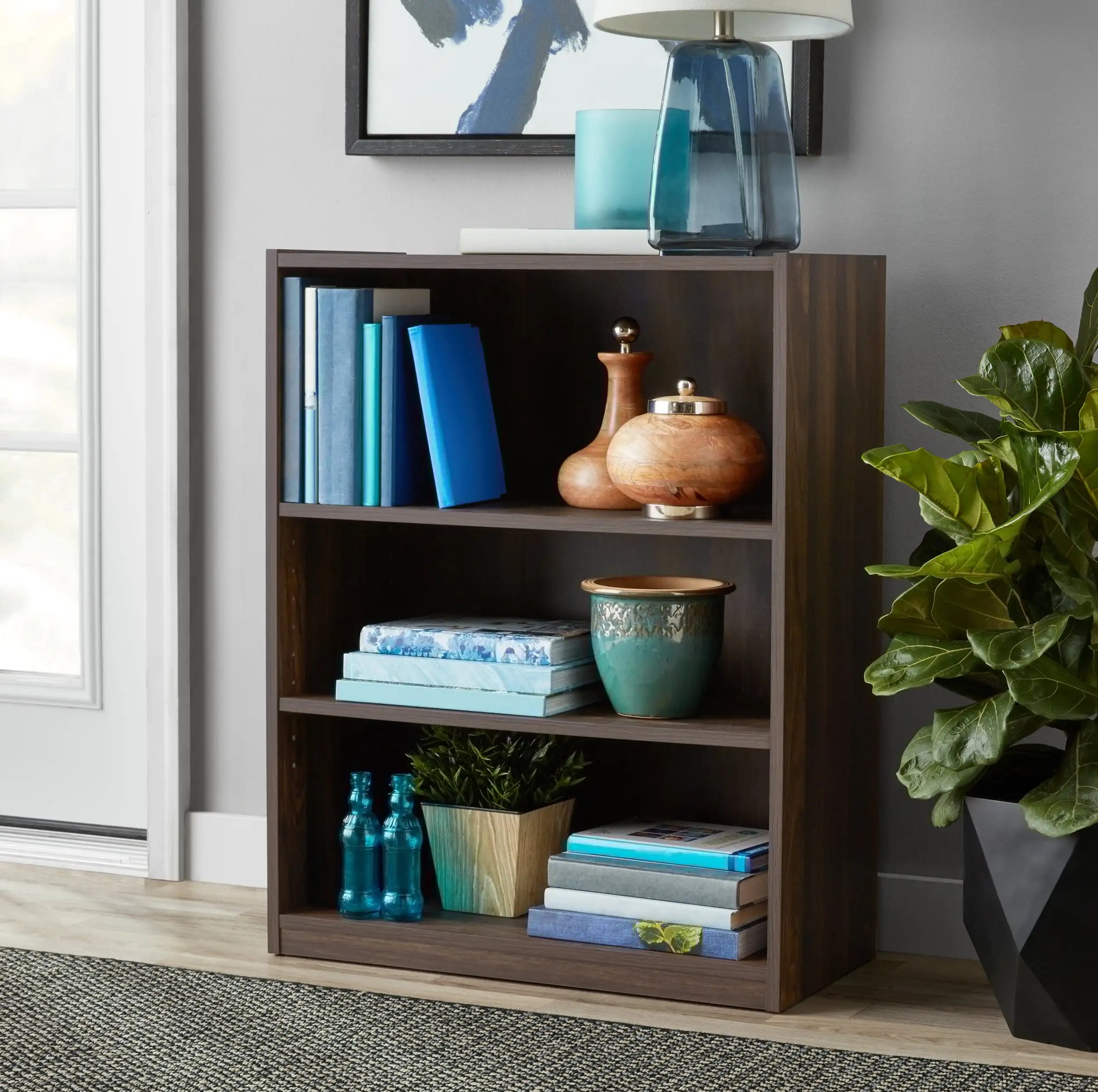 3-Shelf Bookcase with Adjustable Shelves