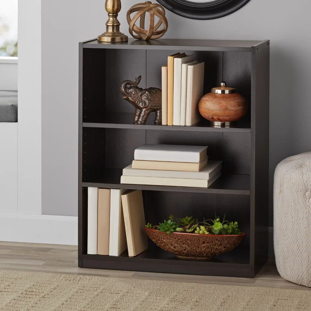 3-Shelf Bookcase with Adjustable Shelves