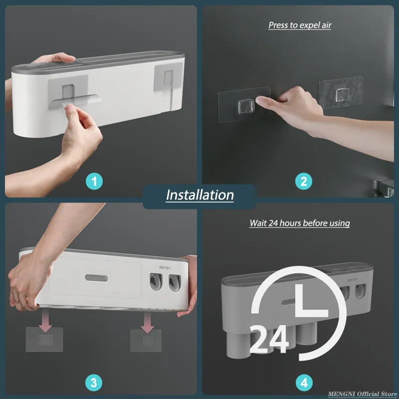Magnetic Adsorption Inverted Toothbrush Holder Wall