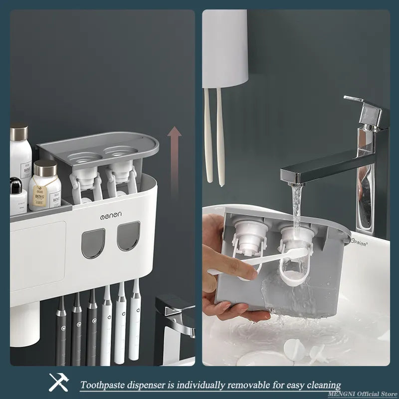Magnetic Adsorption Inverted Toothbrush Holder Wall