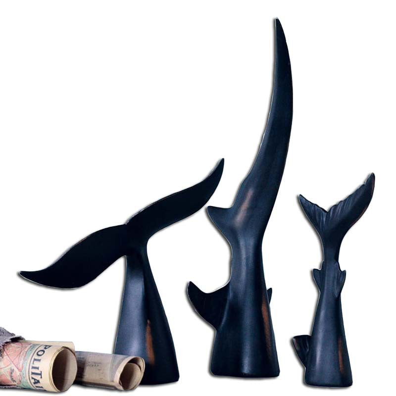 Abstract Whale Tail Resin Sculptures Handmade Fish Tail Model