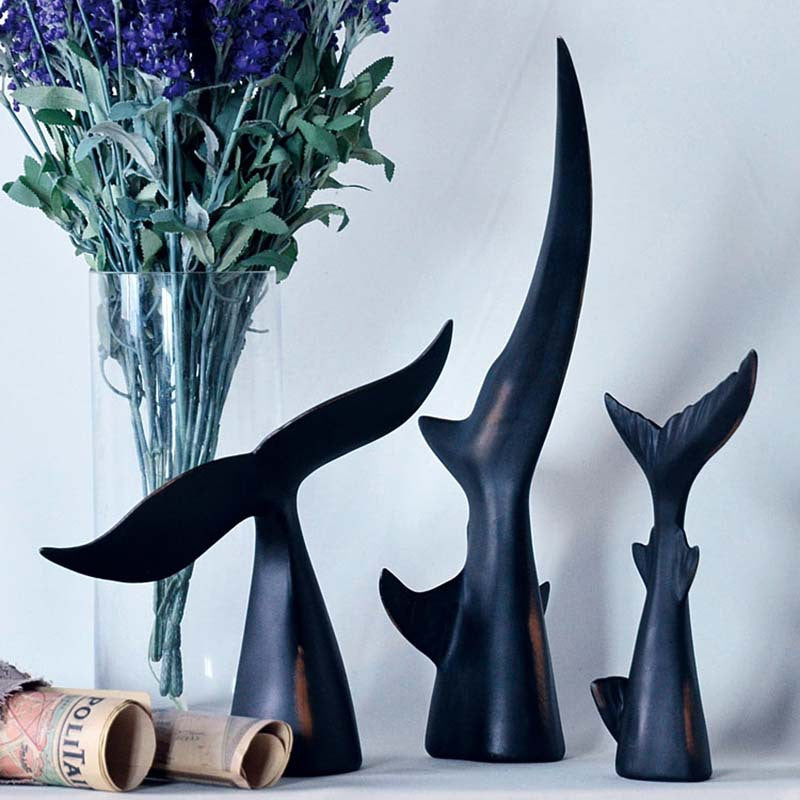 Abstract Whale Tail Resin Sculptures Handmade Fish Tail Model Handicraft Ornament Accessories For Studio And Parlor Decoration