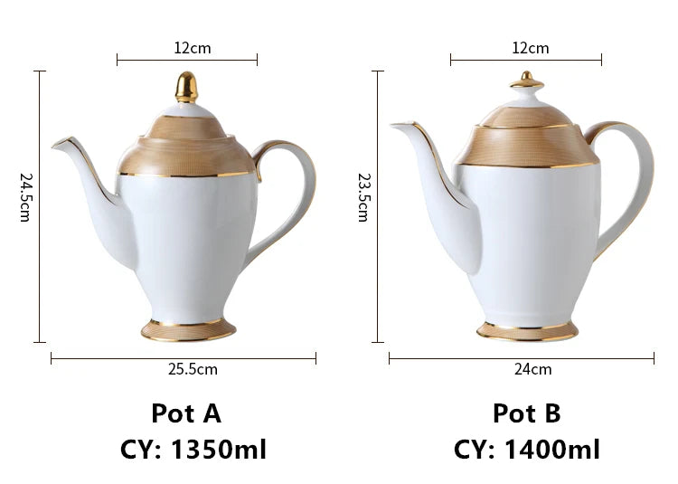 Luxury Gold Porcelain Ceramic Tea Set