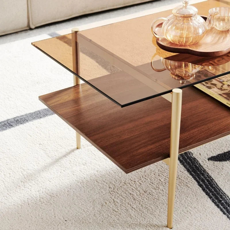 Double-Layer Glass Coffee Table
