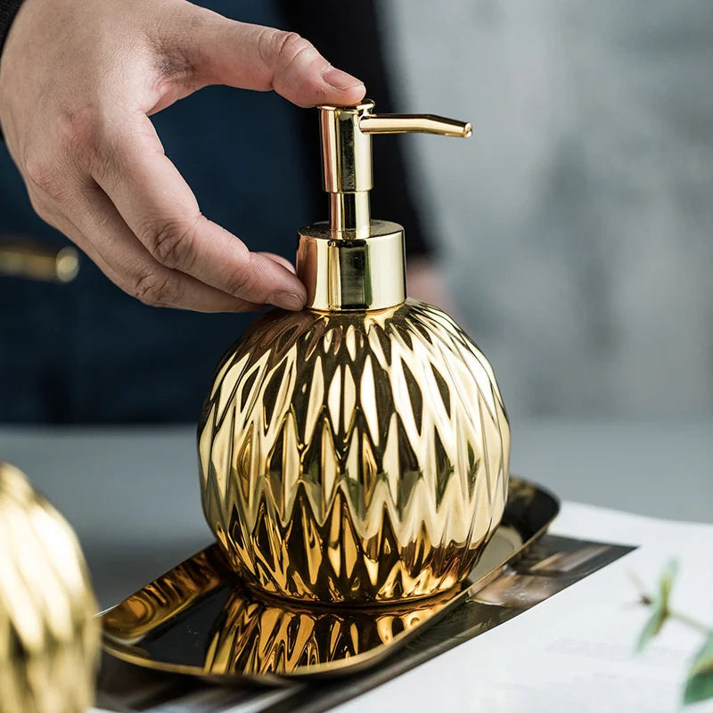 Luxury Gold and Silver Soap Dispenser with Press handle