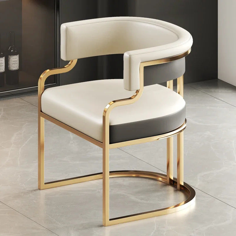Metal Legs Dining Chairs Modern Luxury Armrest Dining Chairs