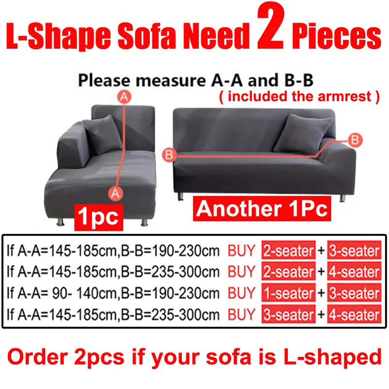Solid Couch Cover L Shaped Sofa Cover