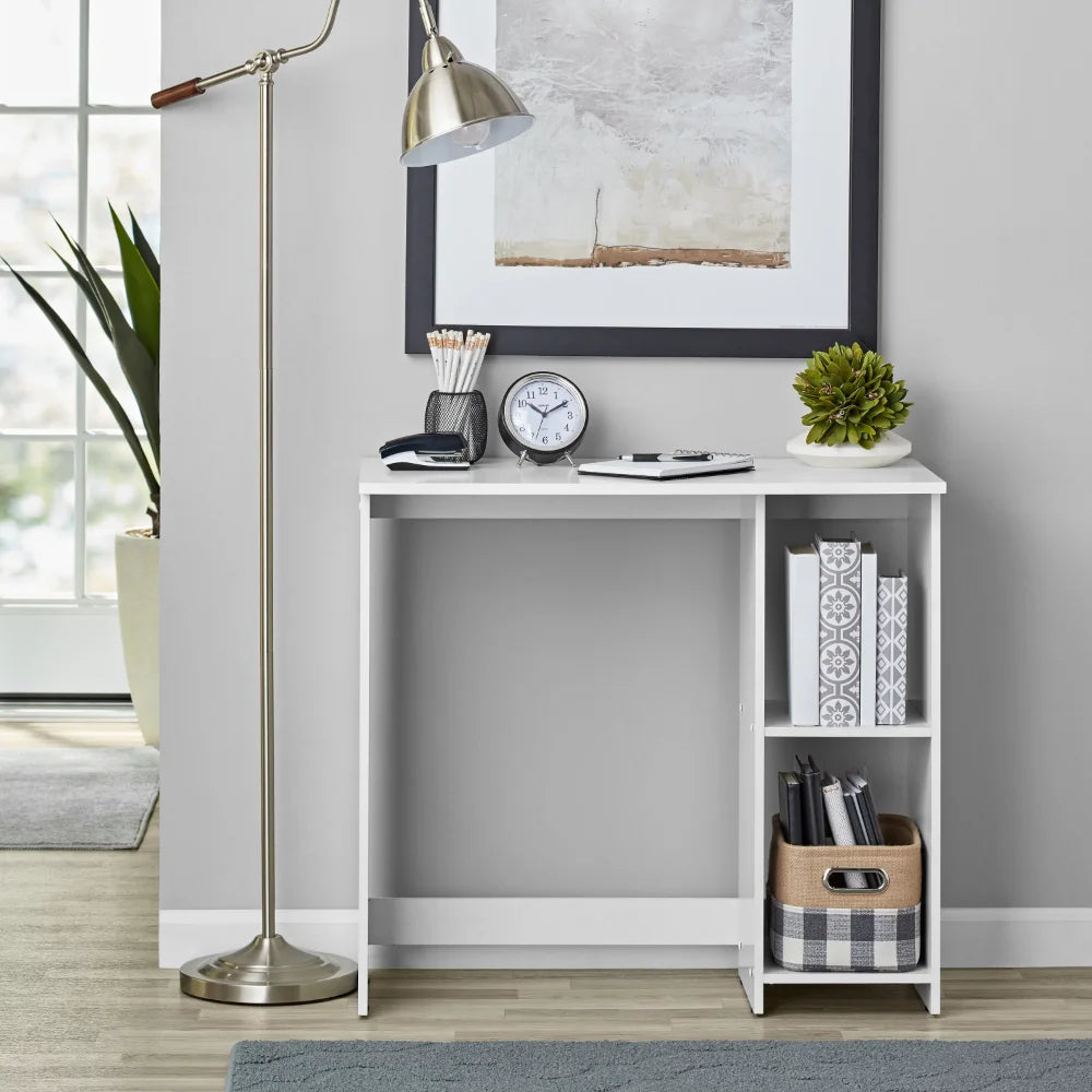 Small Space Writing Desk with 2 Shelves