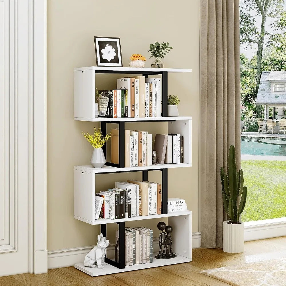 S-Shaped Z-Shelf Bookshelves and Bookcase