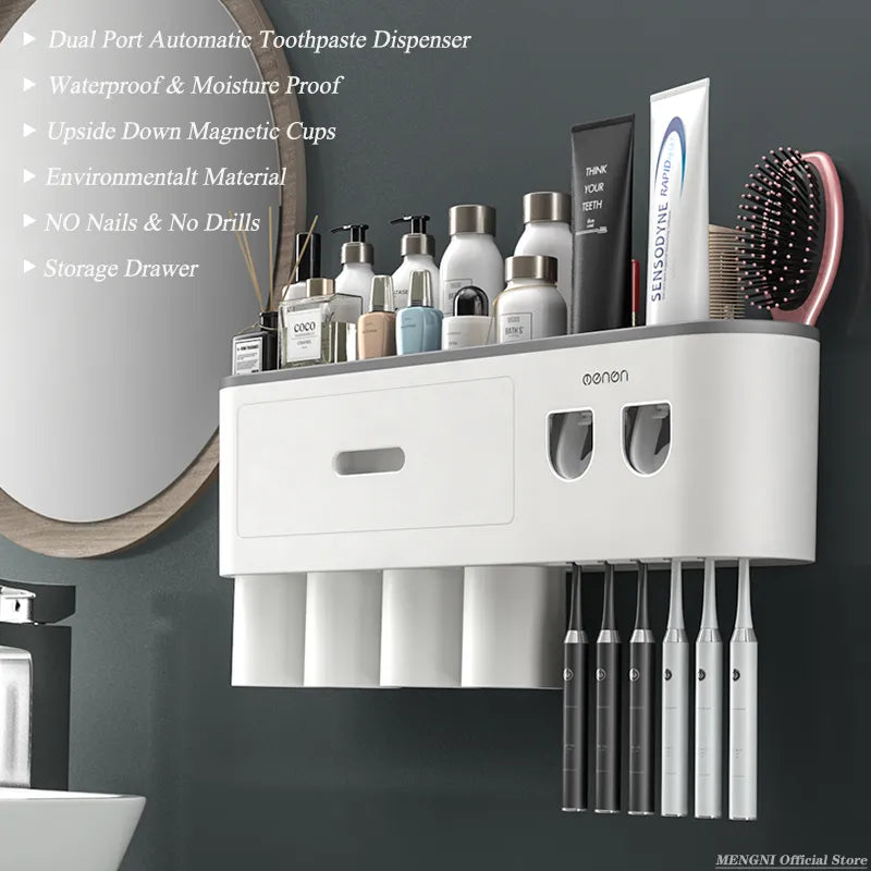 Magnetic Adsorption Inverted Toothbrush Holder Wall