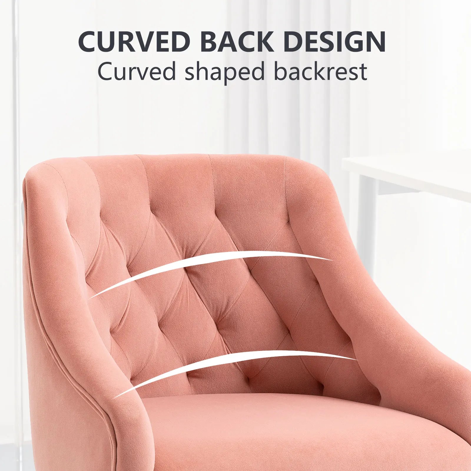 Velvet Office Chair Mid-Back Swivel Accent Chair