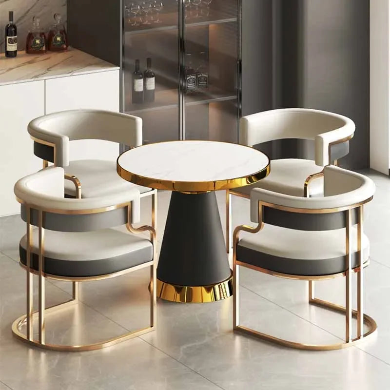 Metal Legs Dining Chairs Modern Luxury Armrest Dining Chairs