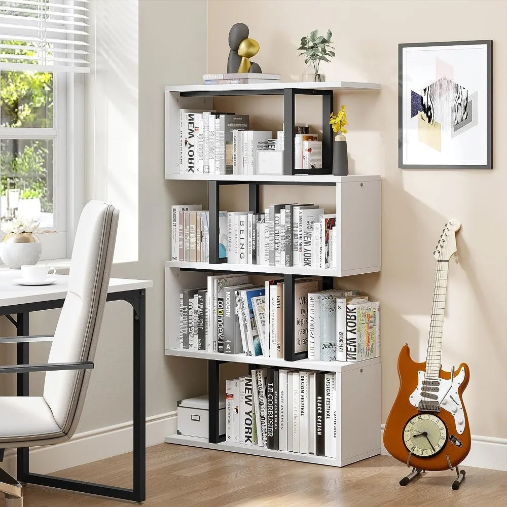 S-Shaped Z-Shelf Bookshelves and Bookcase