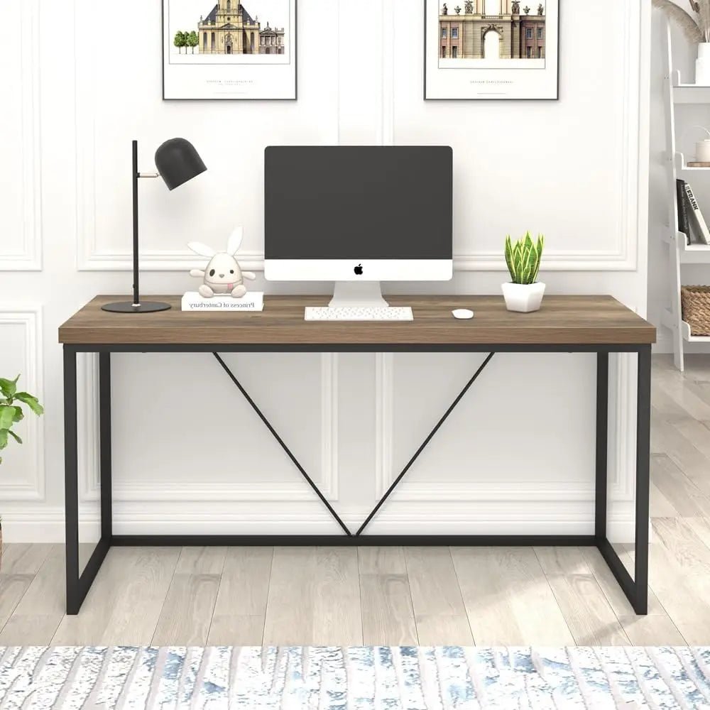 Rustic Wood and Metal Office Computer Desk