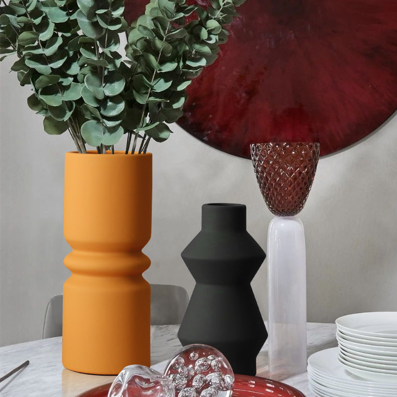 Nordic Simple Morandi Art Vase Villa Living Room Dining Room Office Decor Home Vases Decoration Accessories Flower Arrangements