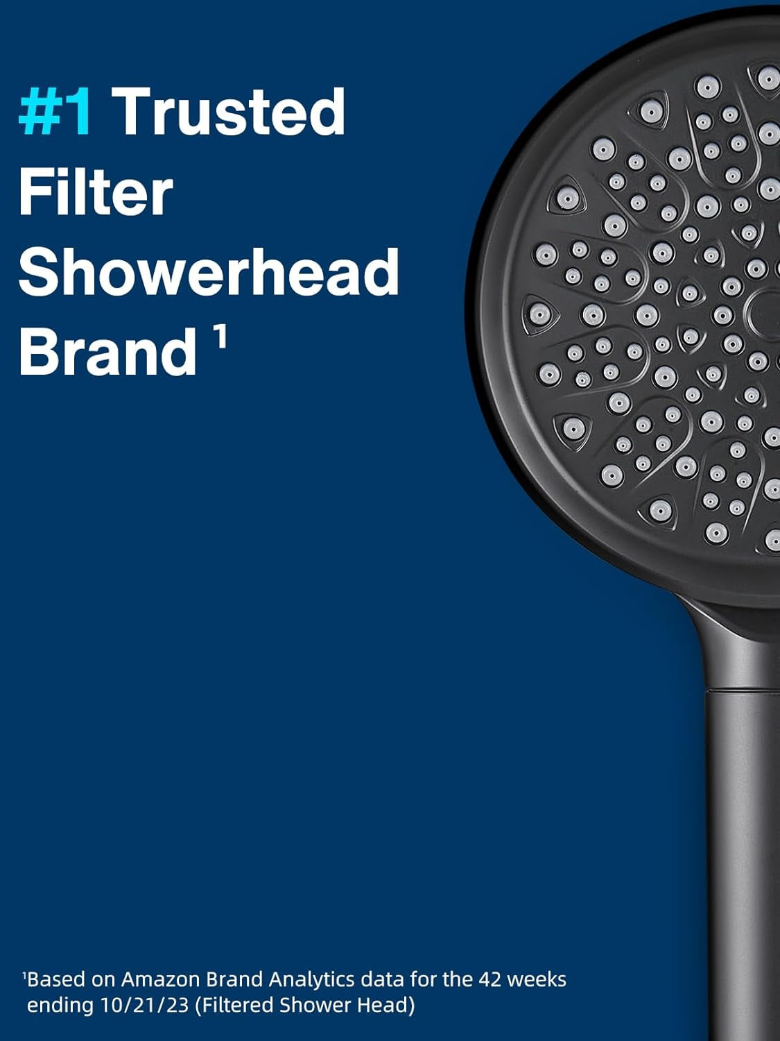 Filtered Shower Head with Handheld, High Pressure 6 Spray Mode Showerhead with Filters, Water Softener Filters Beads for Hard Water - Remove Chlorine - Reduces Dry Itchy Skin, Matte Black